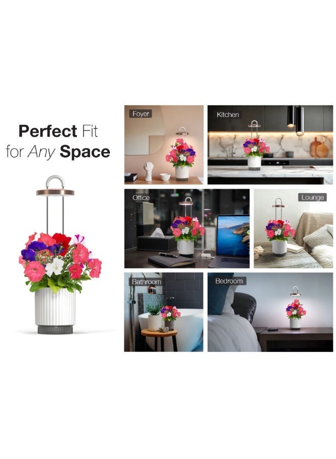 Ermonix HydroVase - Concrete, Hydroponics Growing System Elegant full spectrum LED grow light Automatic timer Self-watering system - Image 2